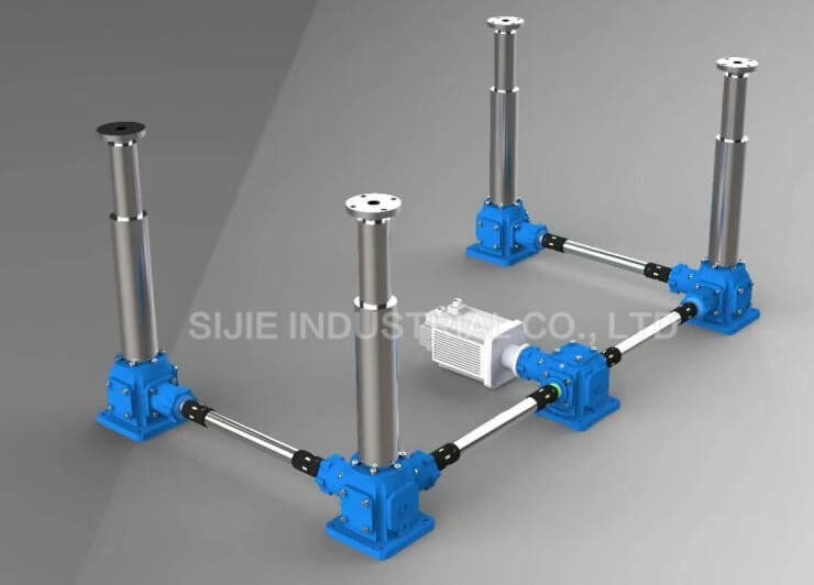bevel gear screw jack system
